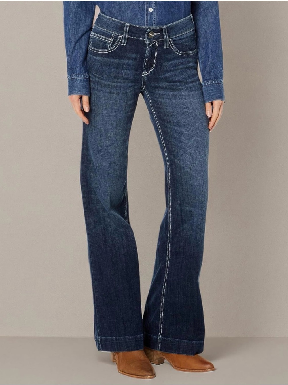 Ariat Aisha Dark Indigo Perfect Rise Wide Leg Jeans in Missouri